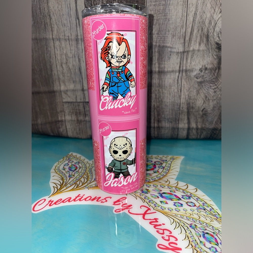 20oz horror Barbie style tumbler